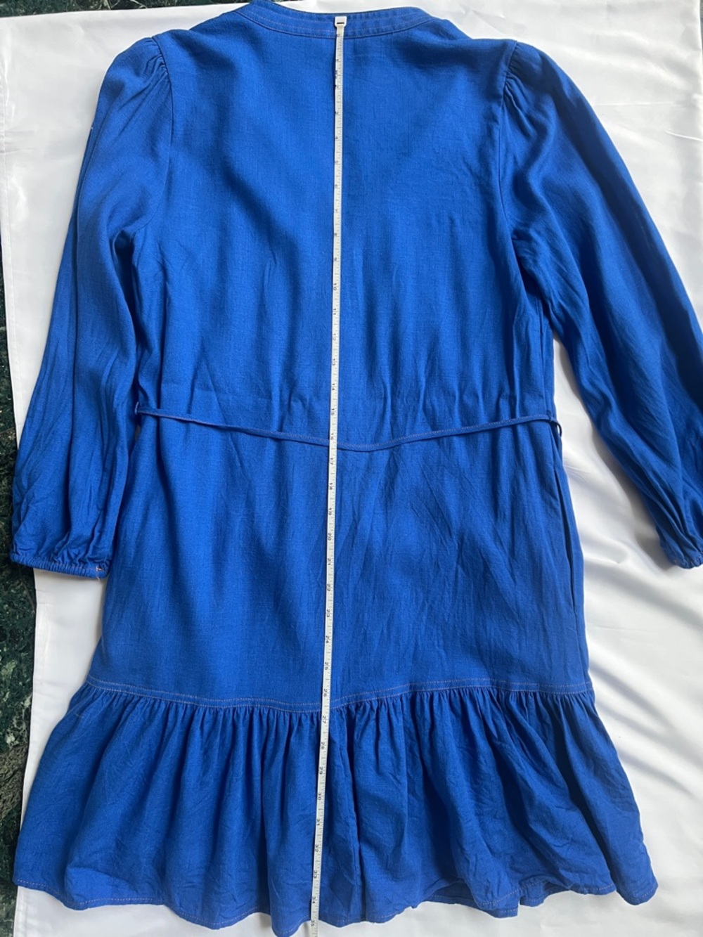 Nine West Button-Front Royal Blue Dress Contrast Stitching Sz S Campus Prairie - Picture 5 of 10